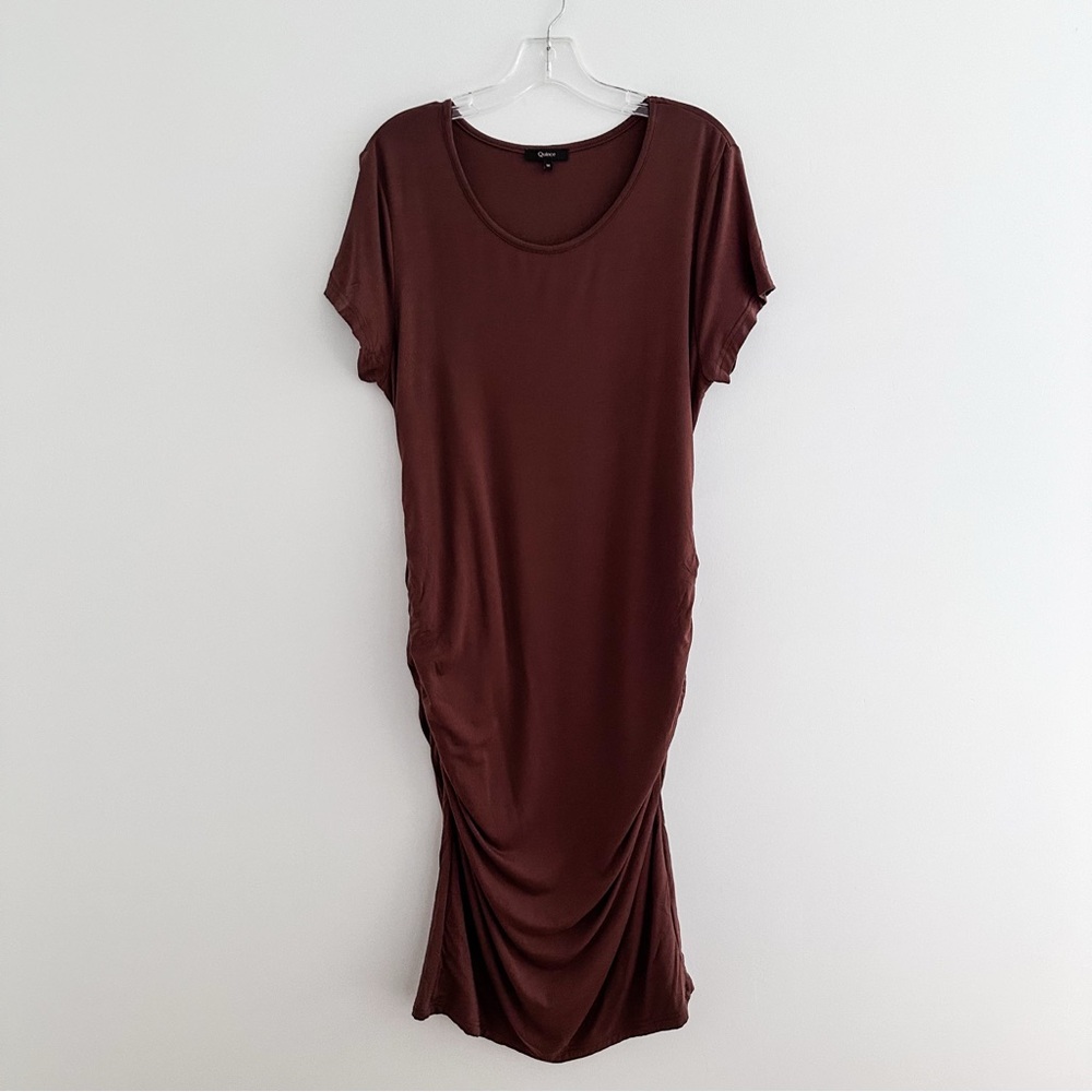 Quince Rust-Brown Short Sleeve Midi Dress - M - Picture 8 of 8